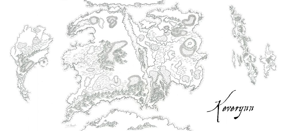 The map of Keverynn, drawn by Mat Brammah